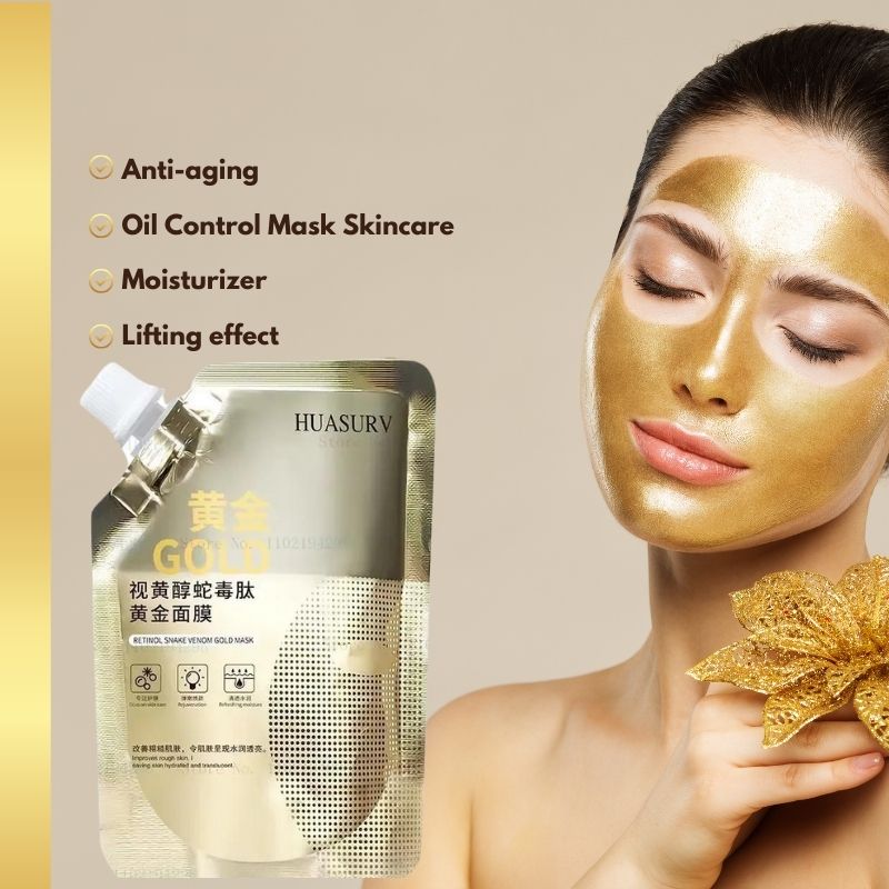 "retinol snake venom gold mask" "gold collagen mask benefits" "retinol snake venom peptide gold mask" "huasurv retinol snake venom peptide gold mask" "retinol snake venom peptide" "24k gold collagen infused anti aging serum reviews"