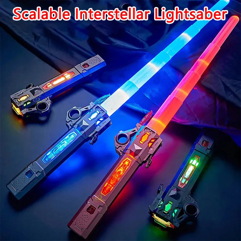 Retractable Lightsaber Finger Spinning Laser Sword Luminous Flash Soundfont Force FX FOC Blaster