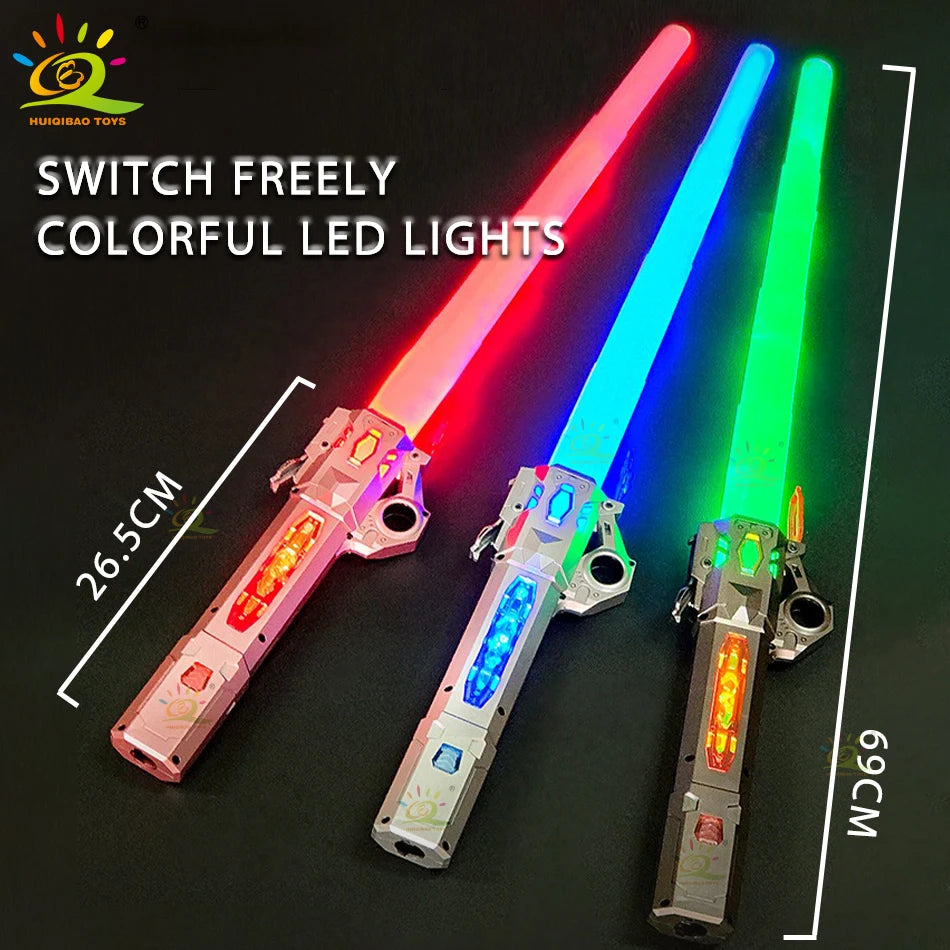 Retractable Lightsaber Finger Spinning Laser Sword Luminous Flash Soundfont Force FX FOC Blaster