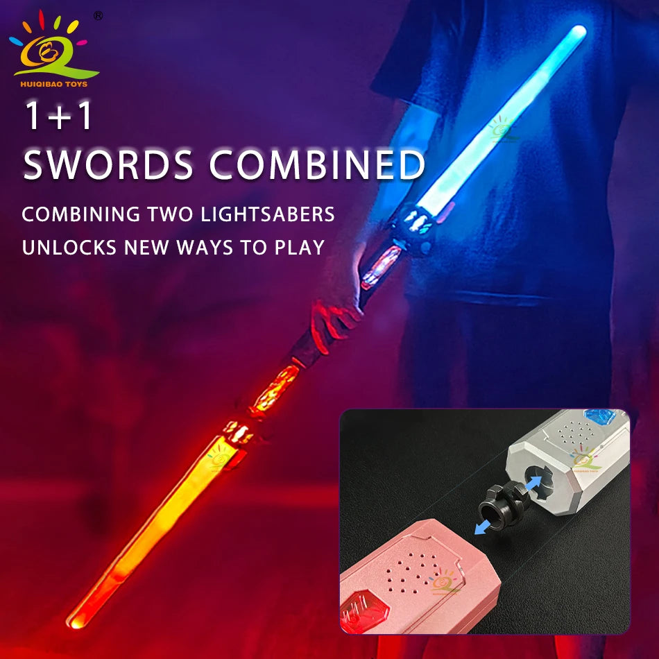 Retractable Lightsaber Finger Spinning Laser Sword Luminous Flash Soundfont Force FX FOC Blaster