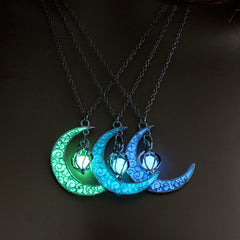 Bright Moon Gem Charm Necklace